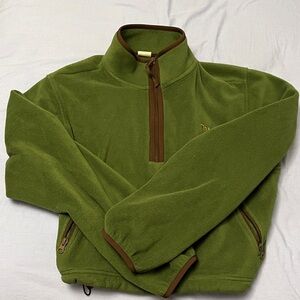 Aritzia Green Half-Zip Fleece Sweatshirt